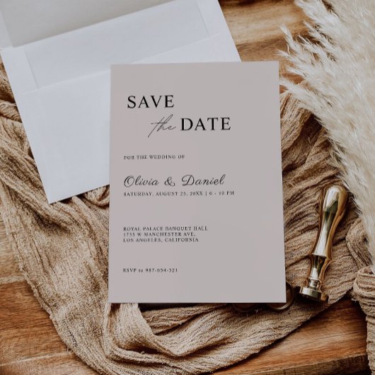 Sage Boho Bruiloft Save the Date Template Kaart