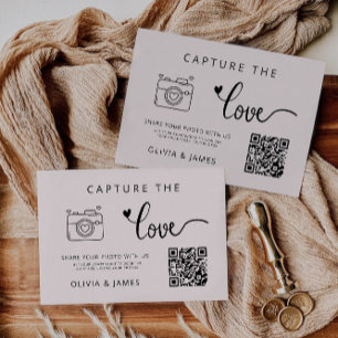 Sage Boho Capture the Love Wedding QR Code Kaart,