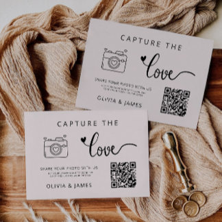 Sage Boho Capture the Love Wedding QR Code Kaart,