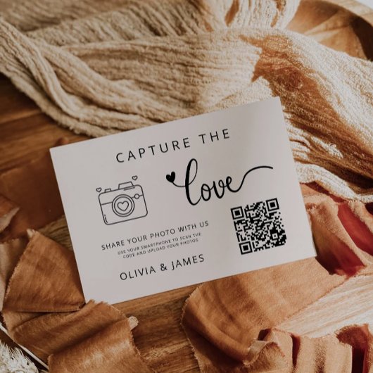 Sage Boho Capture the Love Wedding QR Code Kaart,