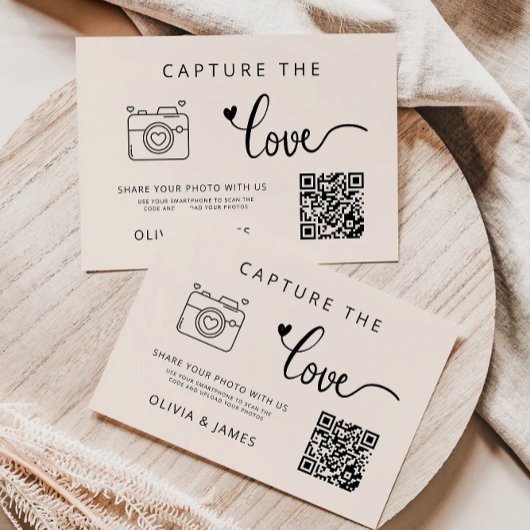 Sage Boho Capture the Love Wedding QR Code Kaart,