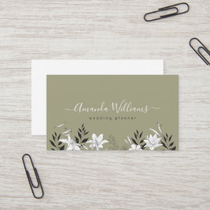 Sage Boho Floral Design Visitekaartje
