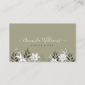 Sage Boho Floral Design Visitekaartje (Voorkant)