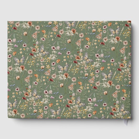 Sage Boho Floral Wedding Gastenboek (Achterkant)