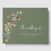 Sage Boho Floral Wedding Gastenboek (Voorkant)