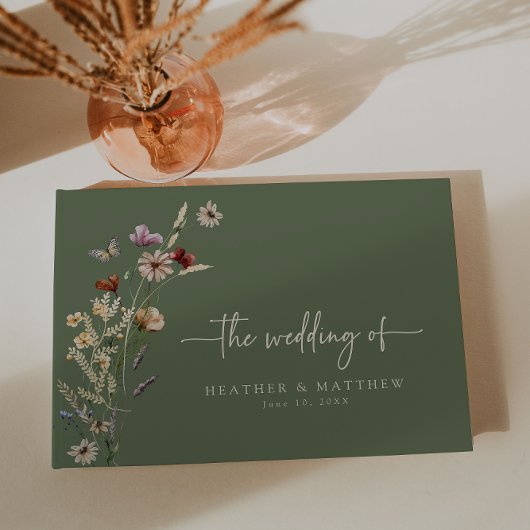 Sage Boho Floral Wedding Gastenboek