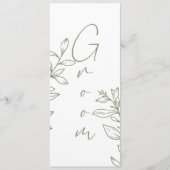 Sage Boho Flower Eenvoudige gereserveerde zitplaat Menu (Voorkant)