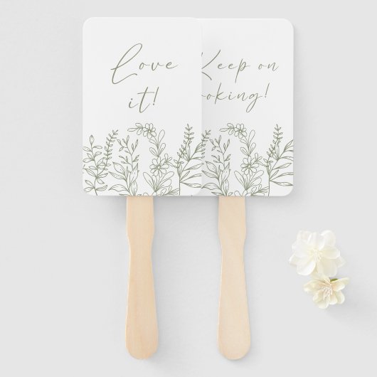 Sage Boho Flower zeg ja tegen de jurk Handwaaier (Voorkant en achterkant)