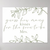 Sage Boho Flowers raad hoeveel kussen Game Post Poster (Voorkant)