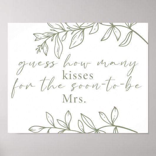 Sage Boho Flowers raad hoeveel kussen Game Post Poster (Voorkant)