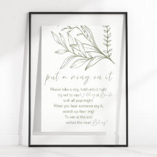 Sage Boho Flowers zet een ring op het spel Poster