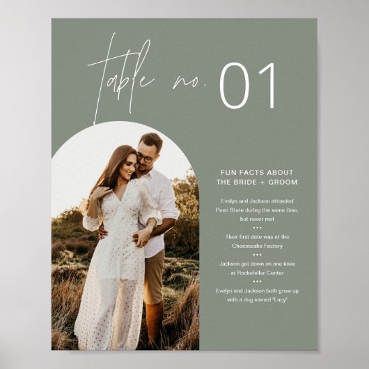 SAGE Boho fototafel nummer met leuke feiten 8x10 Poster (Voorkant)