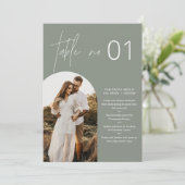 SAGE Boho fototafel nummer met leuke weetjes 5x7 Kaart (Staand voorkant)