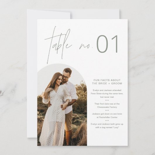 SAGE Boho fototafel nummer met leuke weetjes 5x7 Kaart (Achterkant)