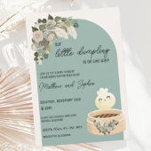 Sage Boho Little Dumpling Baby shower Invitation Kaart