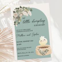 Sage Boho Little Dumpling Baby shower Invitation