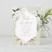 Sage boho pampas baby shower kaart (Staand voorkant)