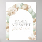 Sage Boho Pampas Grass Arch Baby shower Trekteken Poster (Voorkant)