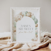 Sage Boho Pampas Grass Arch Baby shower Trekteken Poster