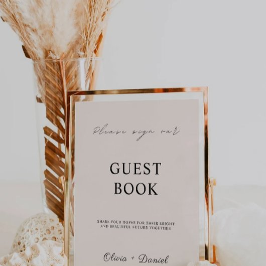 Sage Boho Wedding Guest Book Sign Sjabloon Kaart
