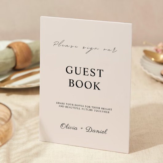 Sage Boho Wedding Guest Book Sign Sjabloon Kaart