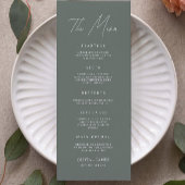 Sage Boho Wedding Menu Kaarten Sjabloon