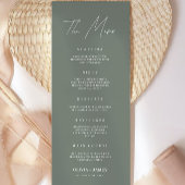 Sage Boho Wedding Menu Kaarten Sjabloon