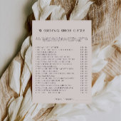 Sage Boho Wedding Shoe Game Sjabloon, Kaart