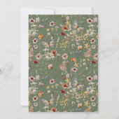 Sage Boho Wilde Bloem Baby Brunch Kaart (Achterkant)