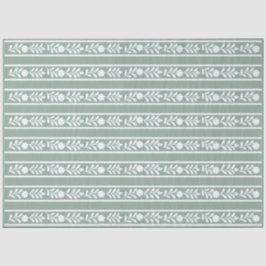 Sage Bone Inlay Floral Border Decoupage Paper Tissuepapier