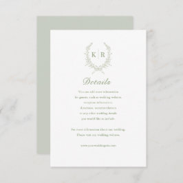 Sage Botaniacal Crest Wedding Details Kaart
