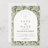 Sage Botanical Arch Elegant Wedding Save The Date (Voorkant)