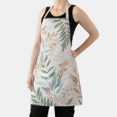 Sage Botanical Blush Leaf Watercolor Pattern Schort (Insitu)