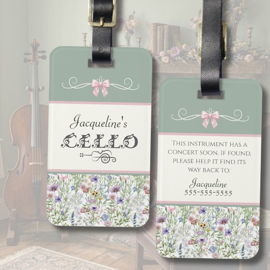 Sage Botanical Cello Student Instrument Hoes Label Bagagelabel