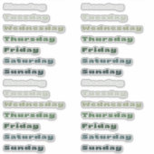 Sage Botanical Dagen van de Week Planner Sticker S (Voorkant)