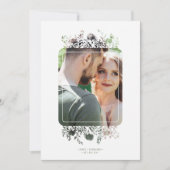 Sage Botanical Elegant Wildflowers Photo Wedding Kaart (Voorkant)