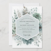 Sage Botanical Ethereal Wedding Kaart (Voorkant)