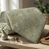 Sage Botanical Tie – Woodland Wedding Attire Stropdas