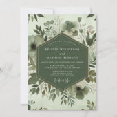 Sage Botanical Whimsy Wedding Kaart (Voorkant)