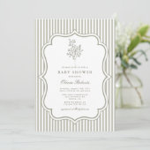 Sage Botanisch  Baby shower Kaart (Staand voorkant)