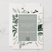 Sage botanische bloemen elegante bruiloft details  kaart (Achterkant)