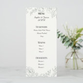 Sage Botanische Bruiloft Menu (Staand voorkant)