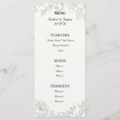 Sage Botanische Bruiloft Menu (Voorkant)