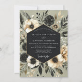 Sage Botanische Elegantie Bruiloft Kaart (Voorkant)