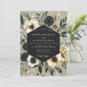 Sage Botanische Elegantie Bruiloft Kaart (Staand voorkant)