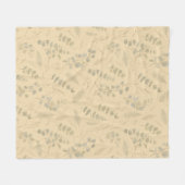 Sage Botanische Eucalyptus Geperste Bloem Minimali Fleece Deken (Voorkant (Horizontaal))