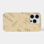 Sage Botanische Eucalyptus Geperste Bloem Minimali iPhone Hoesje (Achterkant horizontaal)