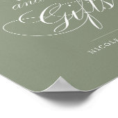 Sage Botanische Kaarten & Bruidscadeaus Tekstbord Poster (Hoek)