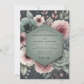 Sage Botanische Sfeervolle Bruiloft Kaart (Voorkant)
