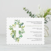 Sage Botanische Waterverf Eerste Heilige Communie Kaart (Staand voorkant)